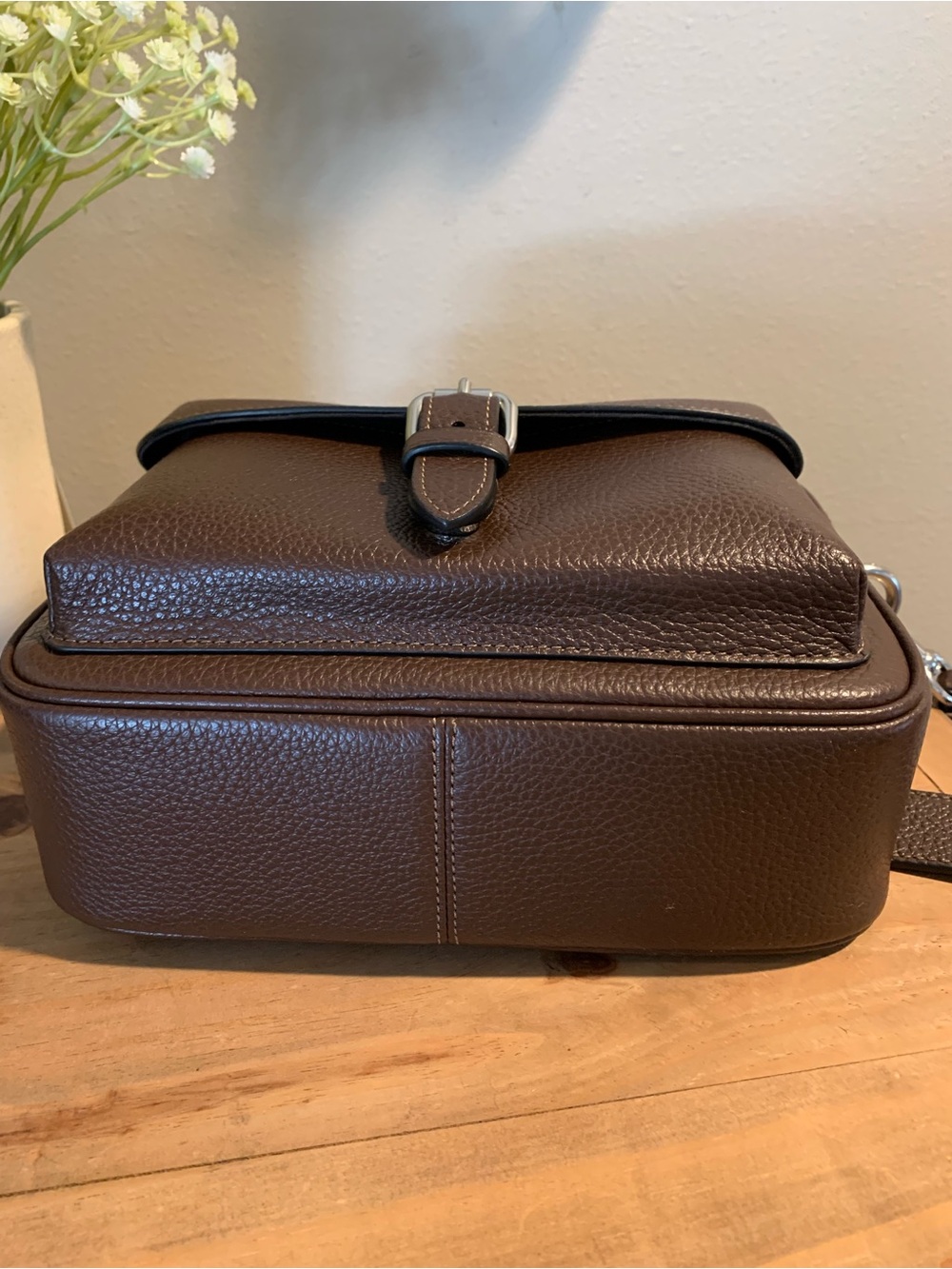 Authentic Coach Warner Crossbody Brown Pebble Leather Bag - Picture 3 of 4